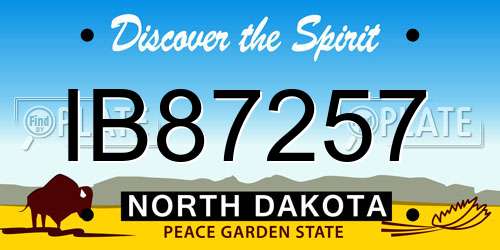 IB87257 North Dakota License Plate