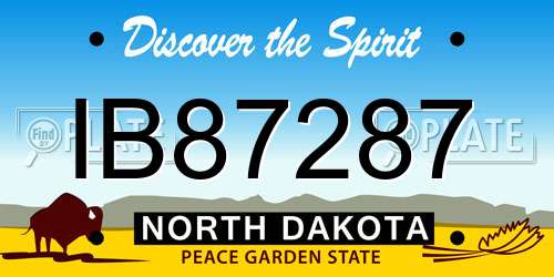 IB87287 North Dakota License Plate