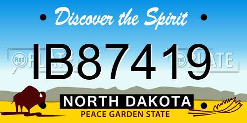 IB87419 North Dakota License Plate