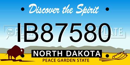 IB87580 North Dakota License Plate