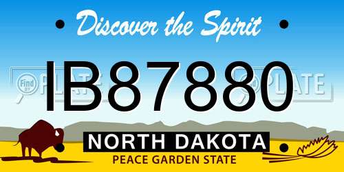IB87880 North Dakota License Plate