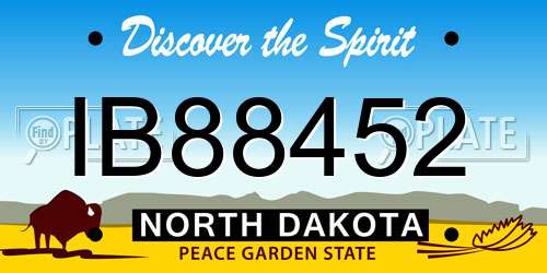 IB88452 North Dakota License Plate