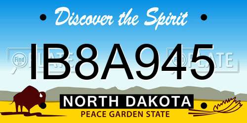IB8A945 North Dakota License Plate