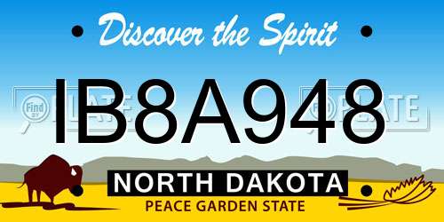 IB8A948 North Dakota License Plate