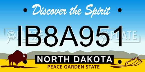 IB8A951 North Dakota License Plate