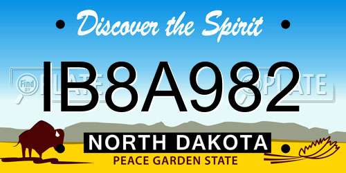 IB8A982 North Dakota License Plate