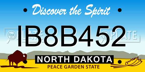IB8B452 North Dakota License Plate