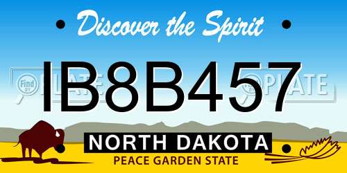 IB8B457 North Dakota License Plate