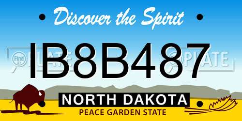 IB8B487 North Dakota License Plate