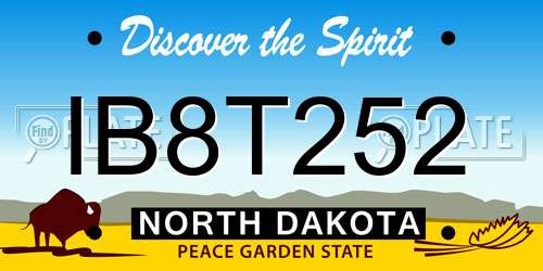 IB8T252 North Dakota License Plate