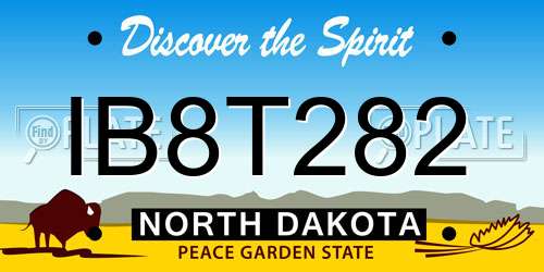 IB8T282 North Dakota License Plate