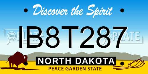 IB8T287 North Dakota License Plate