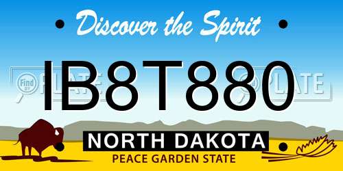IB8T880 North Dakota License Plate
