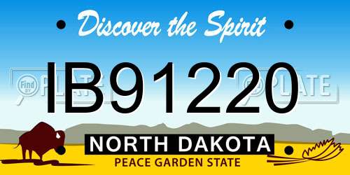 IB91220 North Dakota License Plate