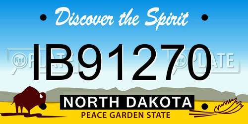 IB91270 North Dakota License Plate