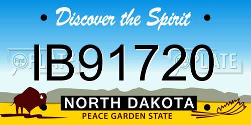 IB91720 North Dakota License Plate
