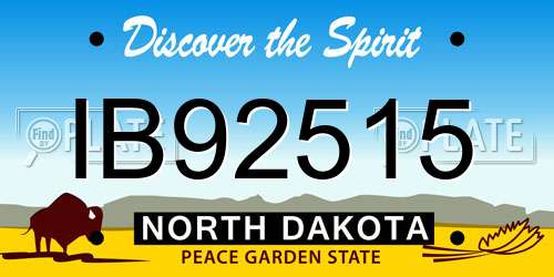 IB92515 North Dakota License Plate