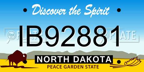 IB92881 North Dakota License Plate
