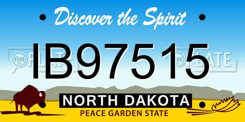 IB97515 North Dakota License Plate