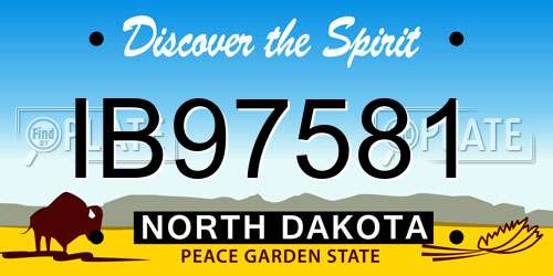 IB97581 North Dakota License Plate