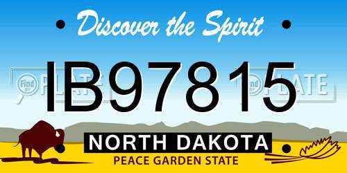 IB97815 North Dakota License Plate