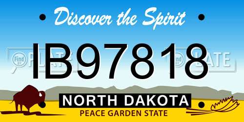 IB97818 North Dakota License Plate