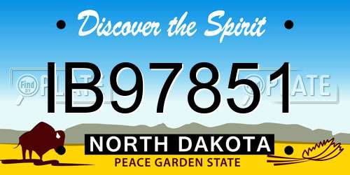 IB97851 North Dakota License Plate