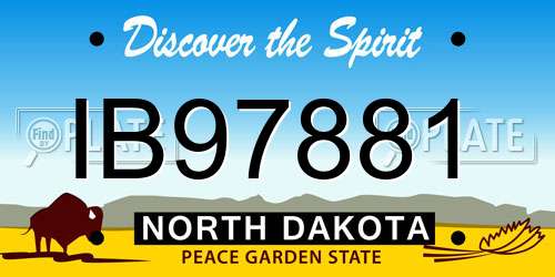 IB97881 North Dakota License Plate