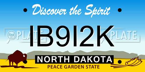 IB9I2K North Dakota License Plate
