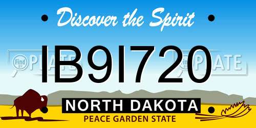 IB9I720 North Dakota License Plate