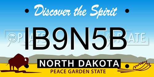 IB9N5B North Dakota License Plate