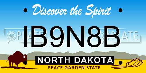 IB9N8B North Dakota License Plate