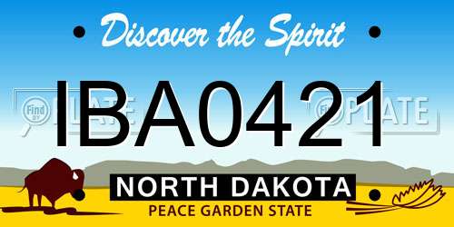 IBA0421 North Dakota License Plate