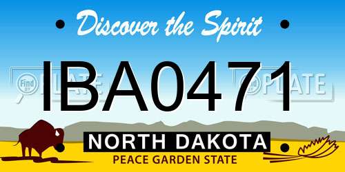 IBA0471 North Dakota License Plate
