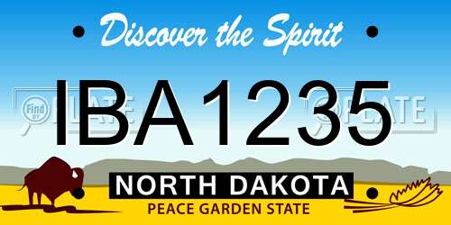 IBA1235 North Dakota License Plate