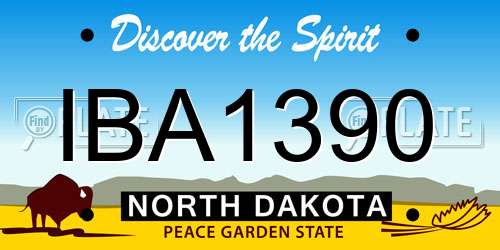 IBA1390 North Dakota License Plate