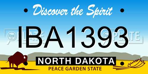 IBA1393 North Dakota License Plate