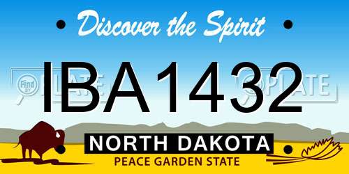 IBA1432 North Dakota License Plate