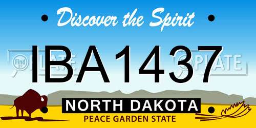 IBA1437 North Dakota License Plate