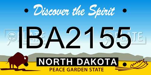 IBA2155 North Dakota License Plate
