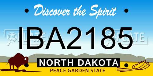 IBA2185 North Dakota License Plate