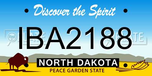IBA2188 North Dakota License Plate
