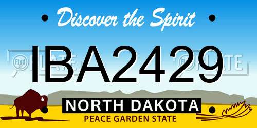 IBA2429 North Dakota License Plate