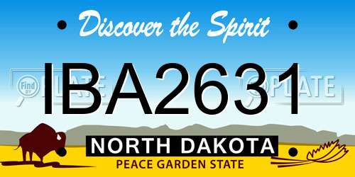 IBA2631 North Dakota License Plate