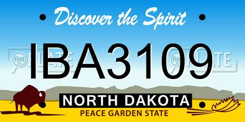 IBA3109 North Dakota License Plate