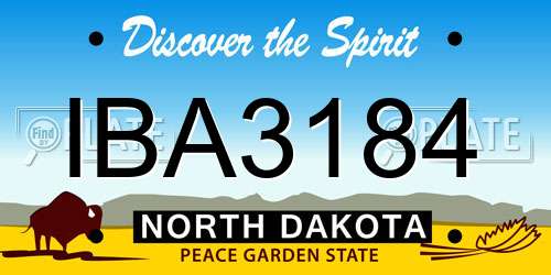 IBA3184 North Dakota License Plate