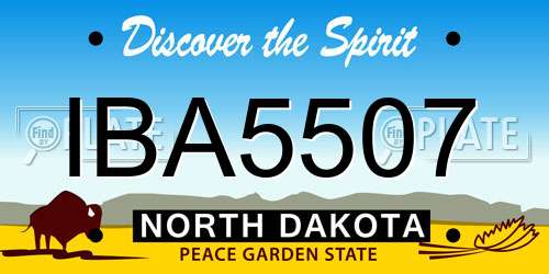 IBA5507 North Dakota License Plate