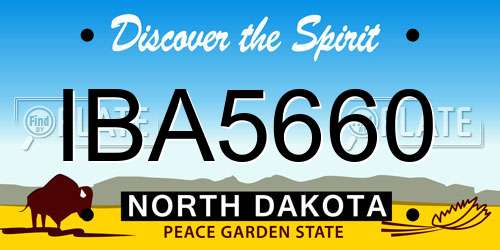 IBA5660 North Dakota License Plate