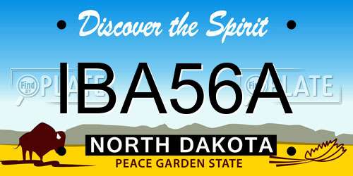 IBA56A North Dakota License Plate