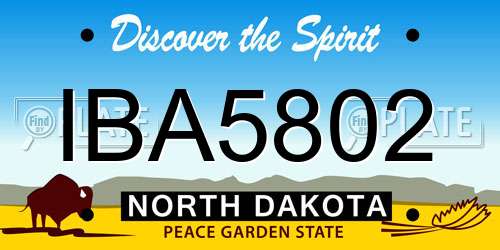 IBA5802 North Dakota License Plate